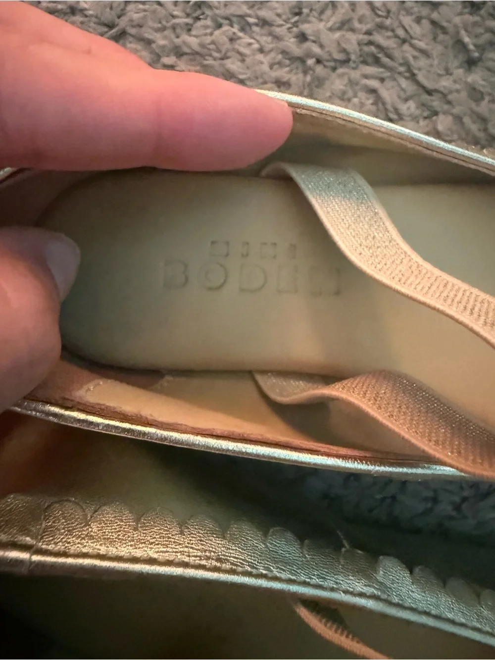 Mini Boden Metallic Gold Mary Jane Ballet Flat Sz 30 (12.5)